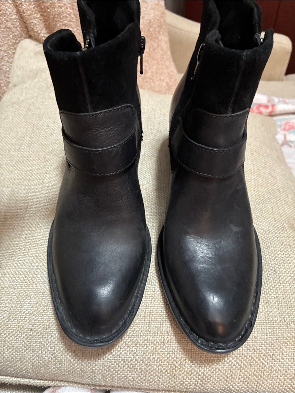 Born Black Women's Leather Heeled Ankle Boots - Picture 4 of 12